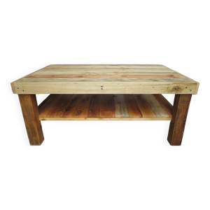 table basse rectangulaire - bois brut