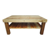 Rectangular raw wood coffee table
