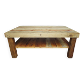 Rectangular raw wood coffee table