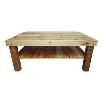 Table basse rectangulaire bois brut