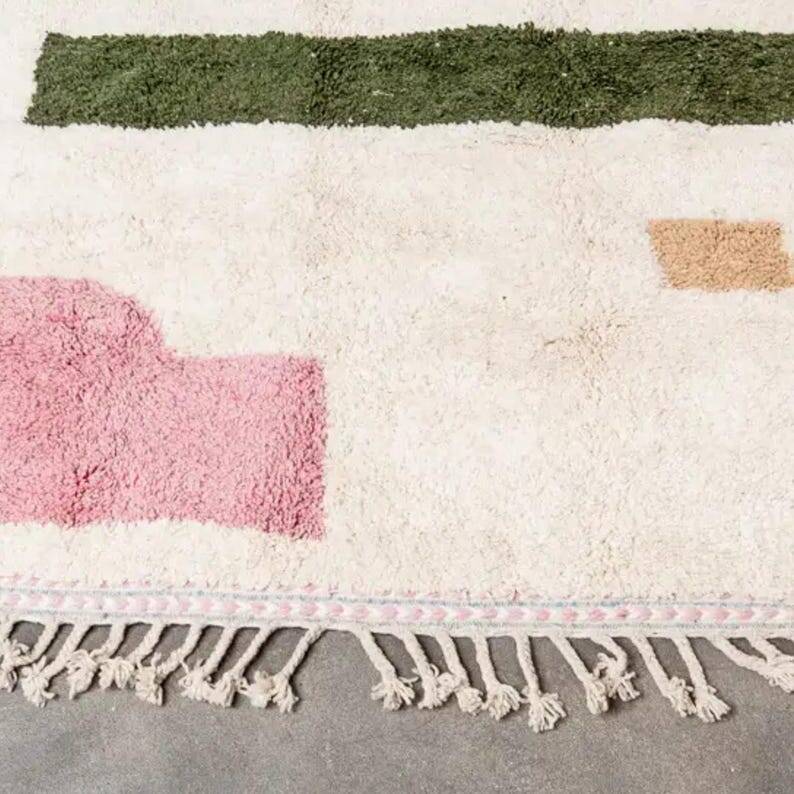 Authentic handmade woven beni ourain rug.