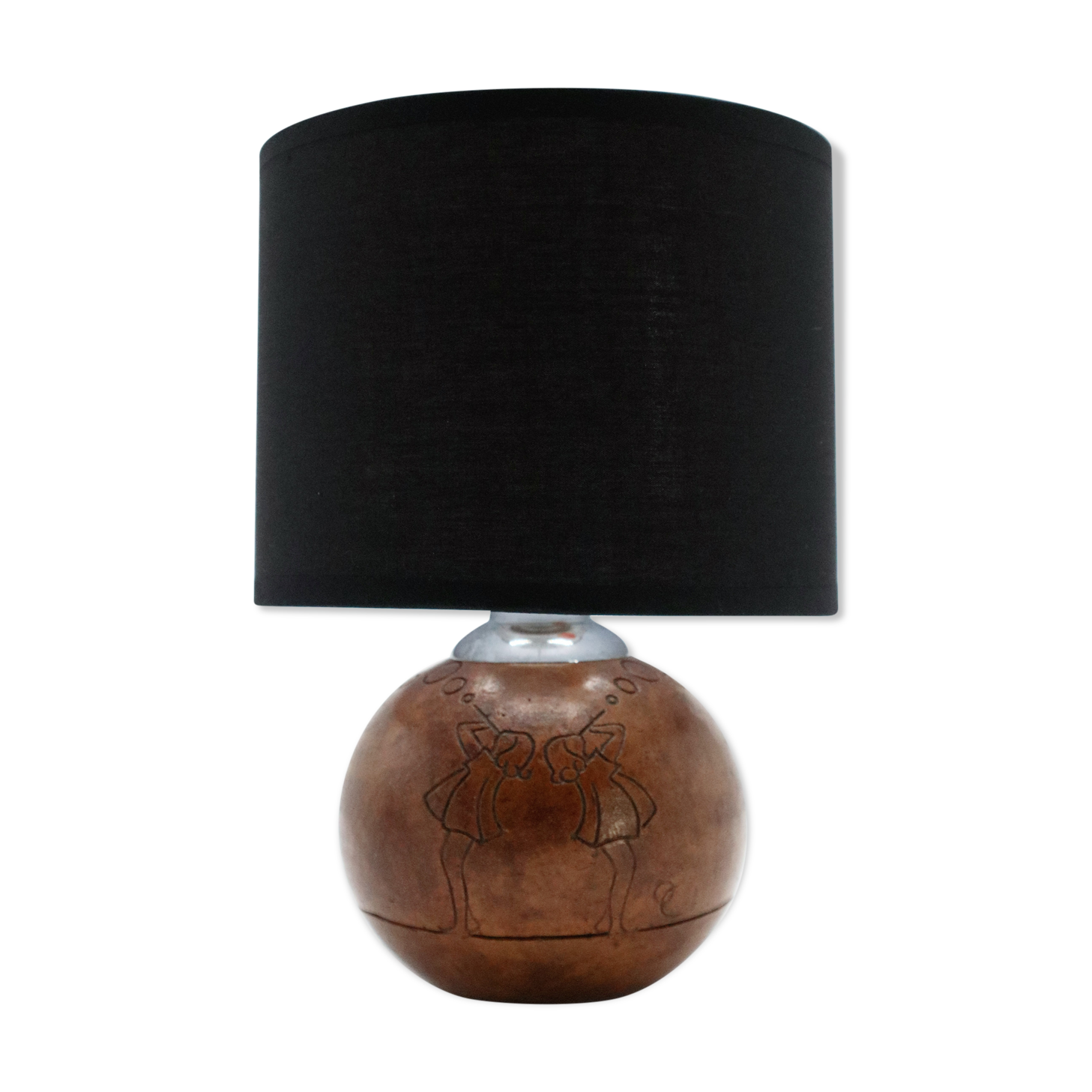 Ceramic lamp decorated with Little Girls Art-Deco 1930