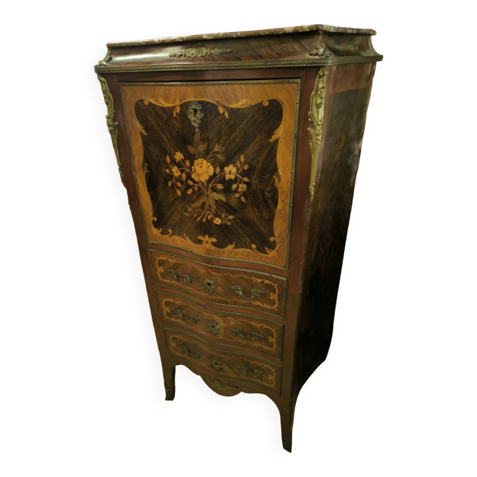 Small marquetry lady's writing desk, circa 1870