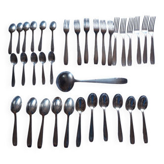 Art deco cutlery set in silver metal rex , 35 pieces