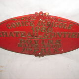 Plaque émaillée bovins chateau Gontier 1980
