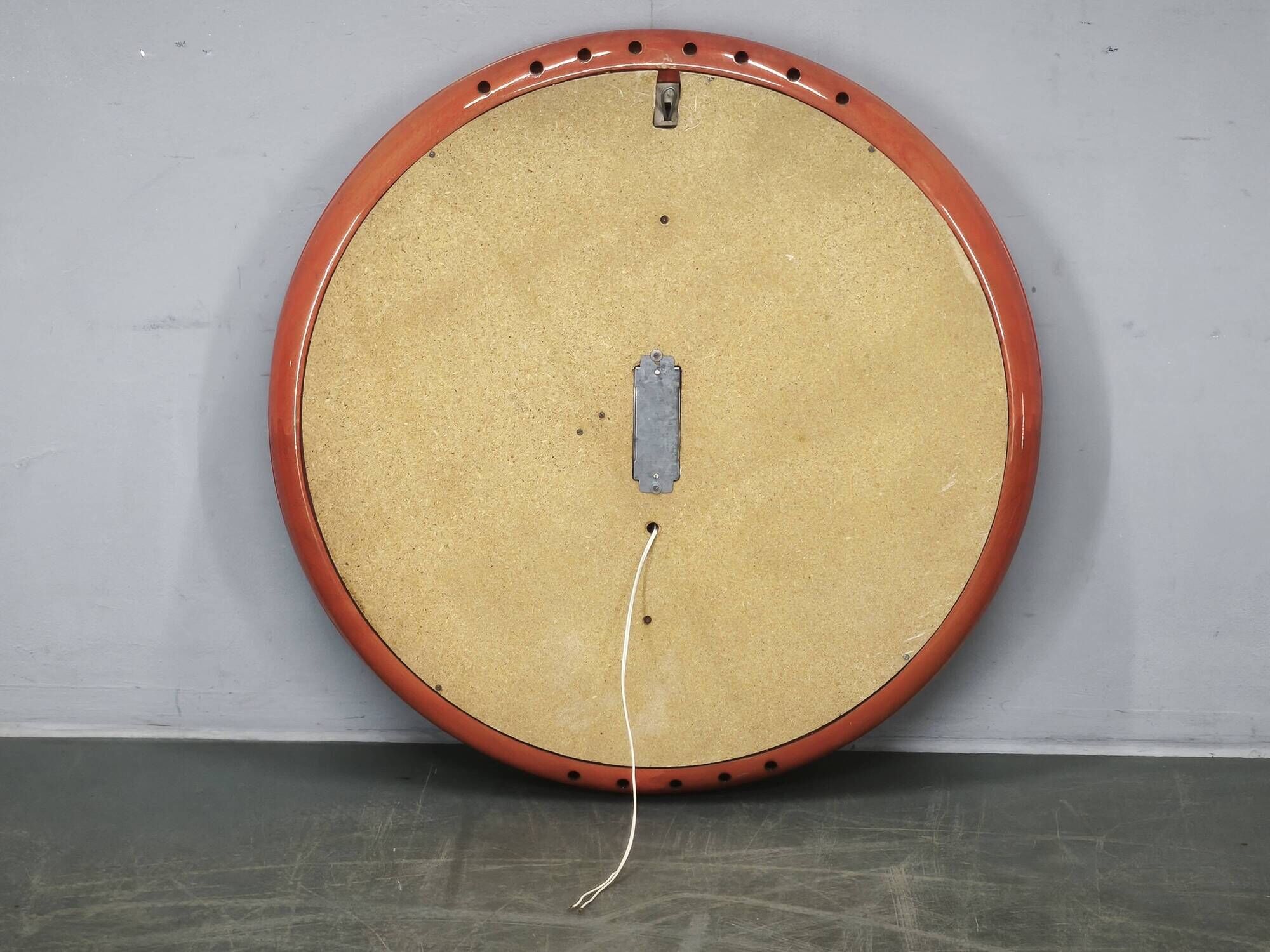 Italian Space Age Illuminated Round Wall Mirror, 1970s