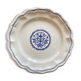 Dish Gien white and blue earthenware