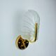 "Leaf" wall lamp by Lyfa, frosted Murano glass, Germany, 1970