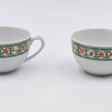 2 cups Christofle Oceana Green Ginkgo porcelain