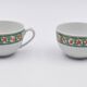 2 cups Christofle Oceana Green Ginkgo porcelain