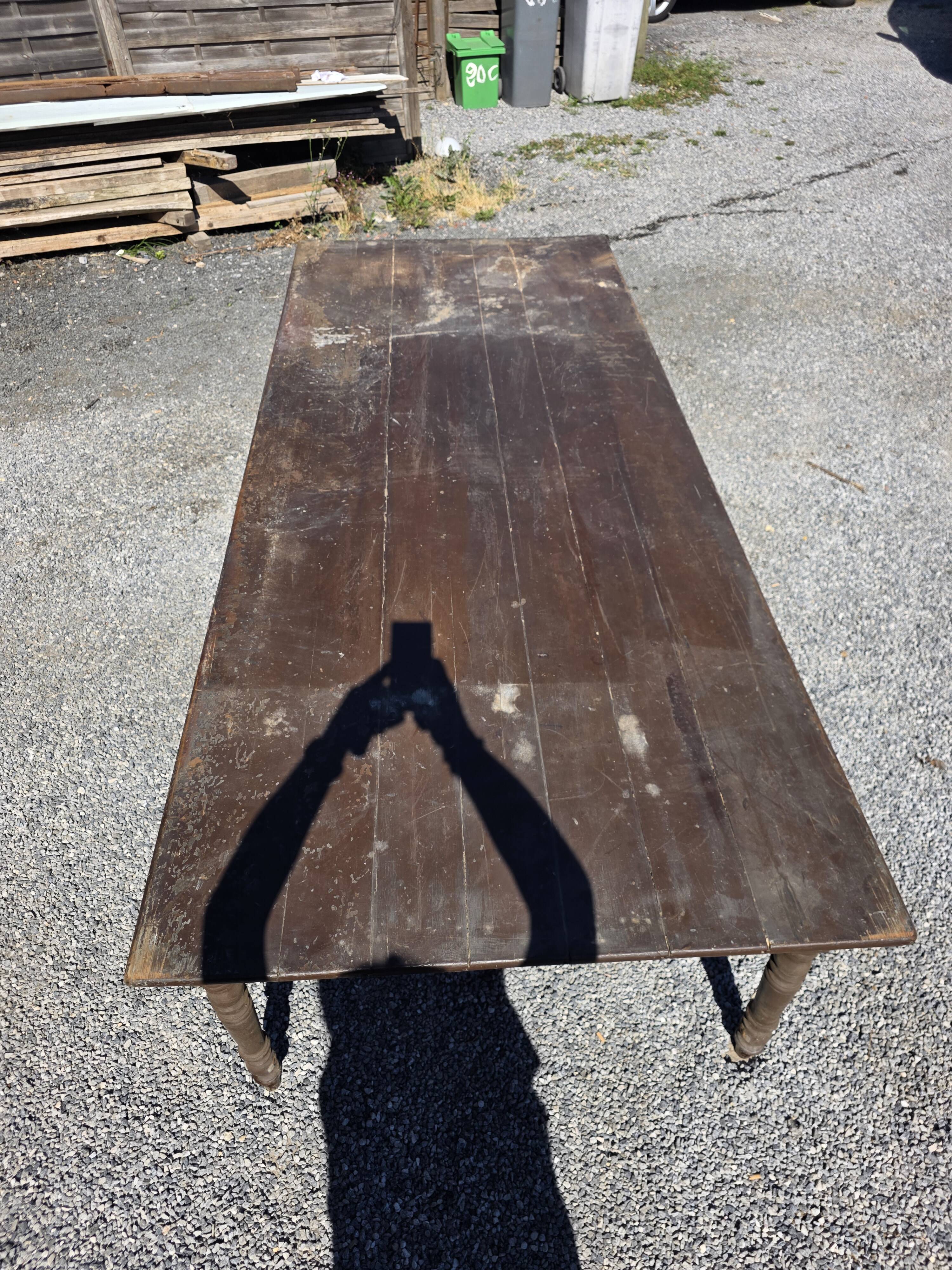 Table de ferme ancienne XXL , 268 × 110cm