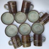 6 cups speckled sandstone espresso with undercups