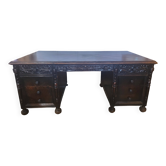 Grand Bureau Américain toutes faces Sculpté "Leopold Desk Co." – Circa 1920