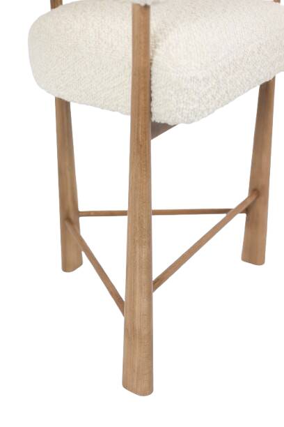 Pair of blond beech bar stools. Contemporary work.