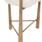 Pair of blond beech bar stools. Contemporary work.