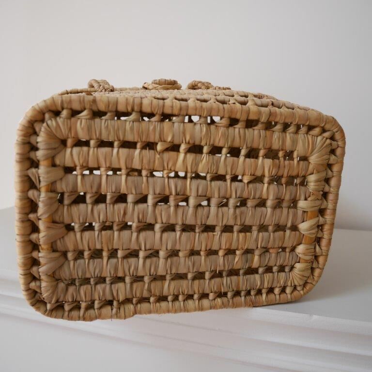Basket made of woven palm leaves