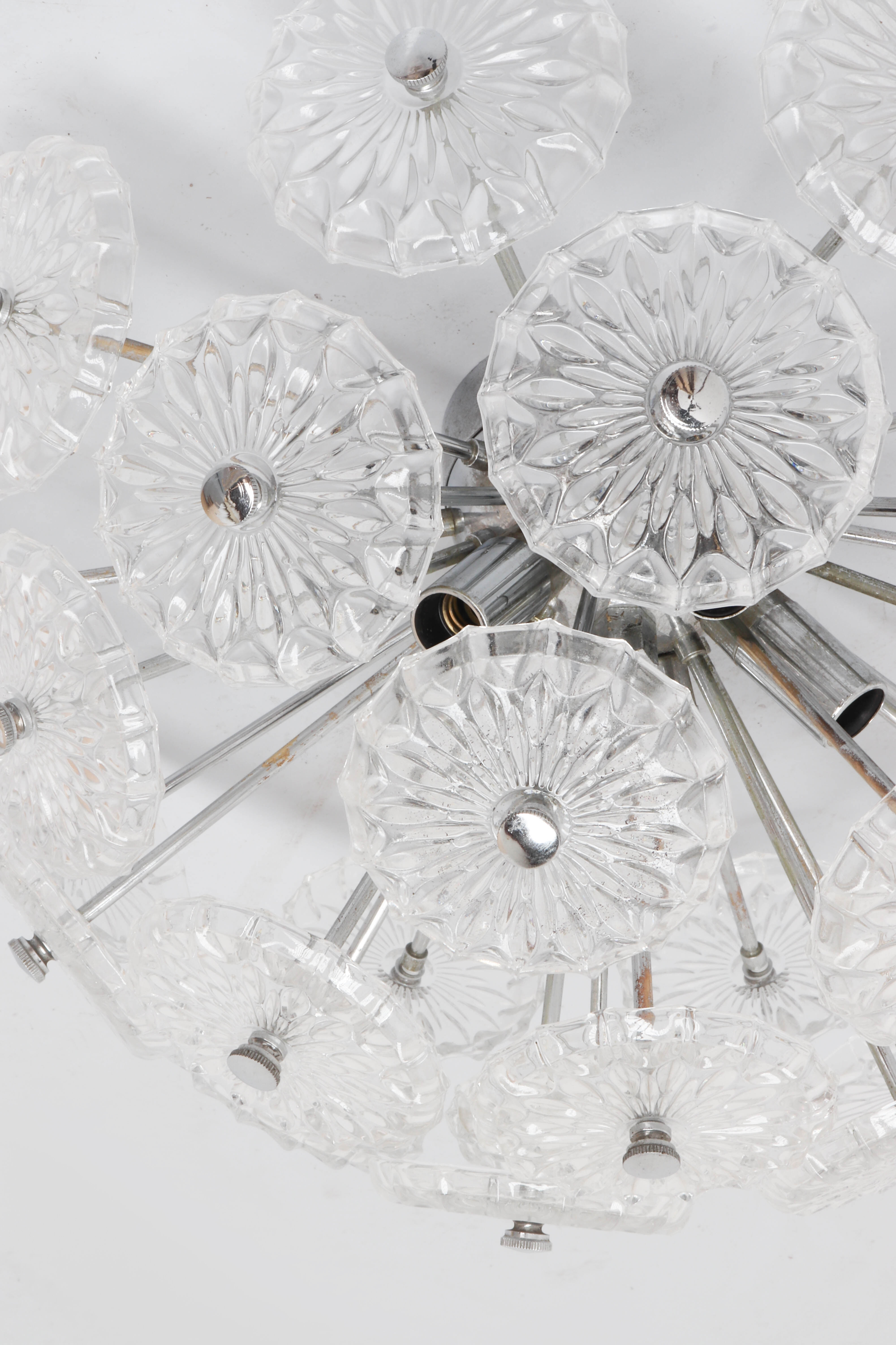 Vintage glass sputnik chandelier