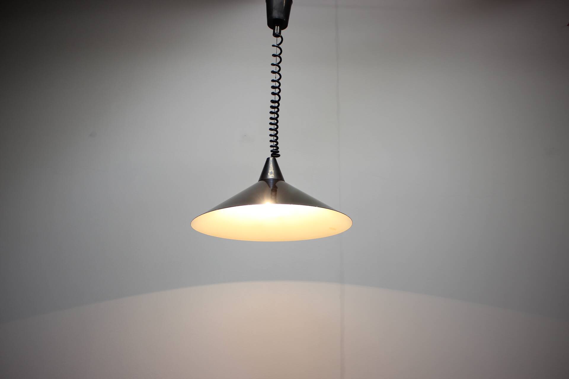 Black suspension light in "Space Age" style (Czechoslovakia, 1970s)