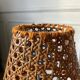 Small wooden and cane lamp