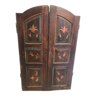 Old double door painted wood