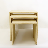 Set of 3 tables in travertine 1970