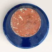 Handmade deep dish in glazed terracotta
