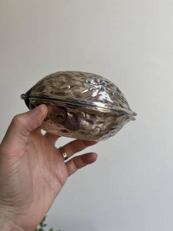 VINTAGE METAL NUT CRACKER AND WALNUT SHAPE