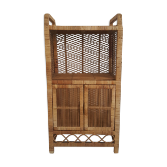 2-door rattan shelf