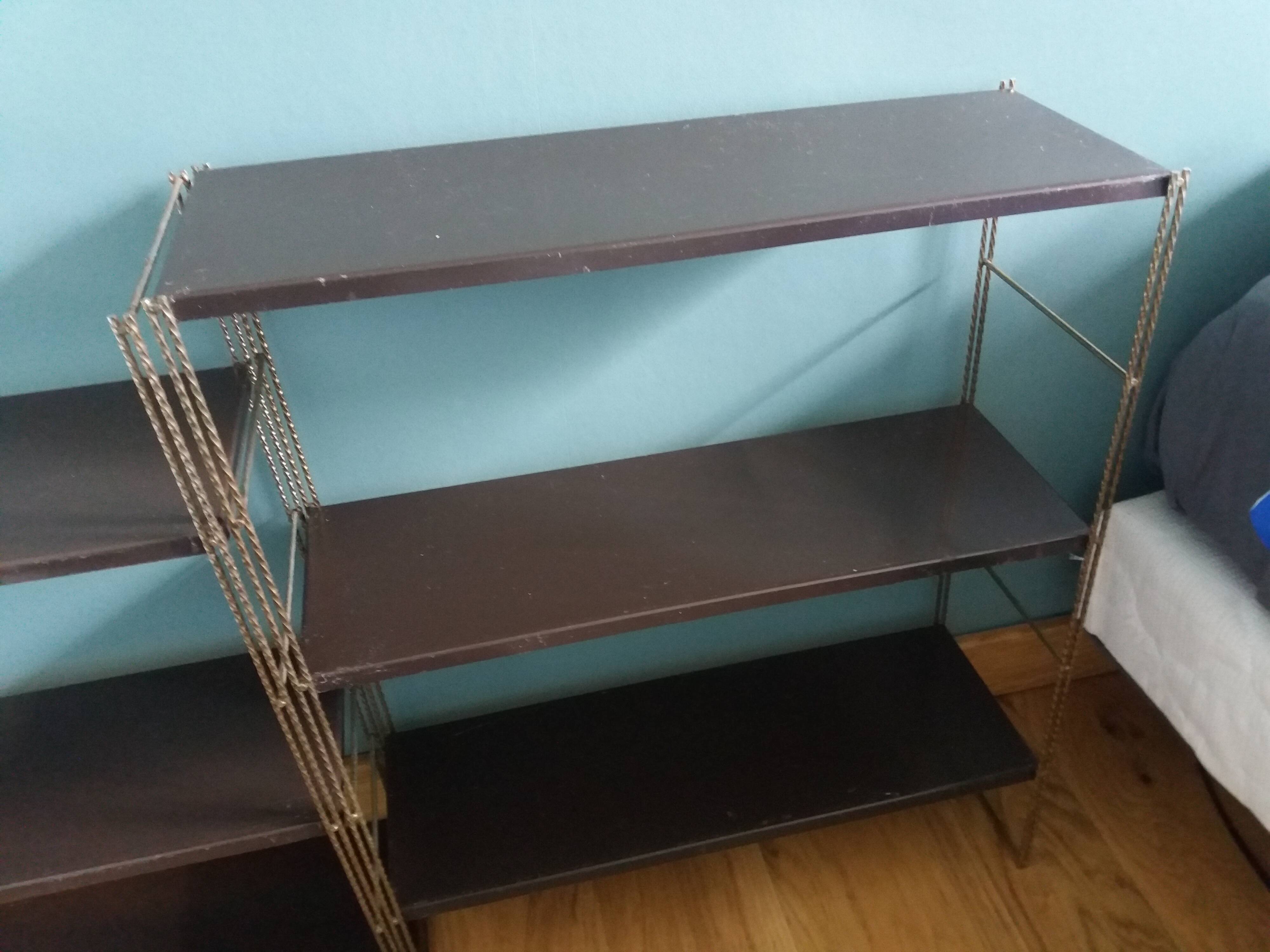 String twisted metal wall shelves