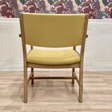 Set of 4 armchairs stamped Hans Wegner "Scandinavian design" 1960.