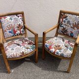 Set of four reupholstered Directoire period armchairs.
