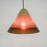 Suspension en verre bulles brun par Peill et Putzler, Allemagne 1960's