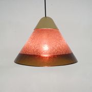 Suspension en verre bulles brun par Peill et Putzler, Allemagne 1960's