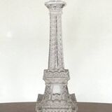 Eiffel Tower shaped candlesticks made by the Portieux crystal factory