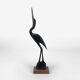 Pair of cranes in carved horn design Mid-Century