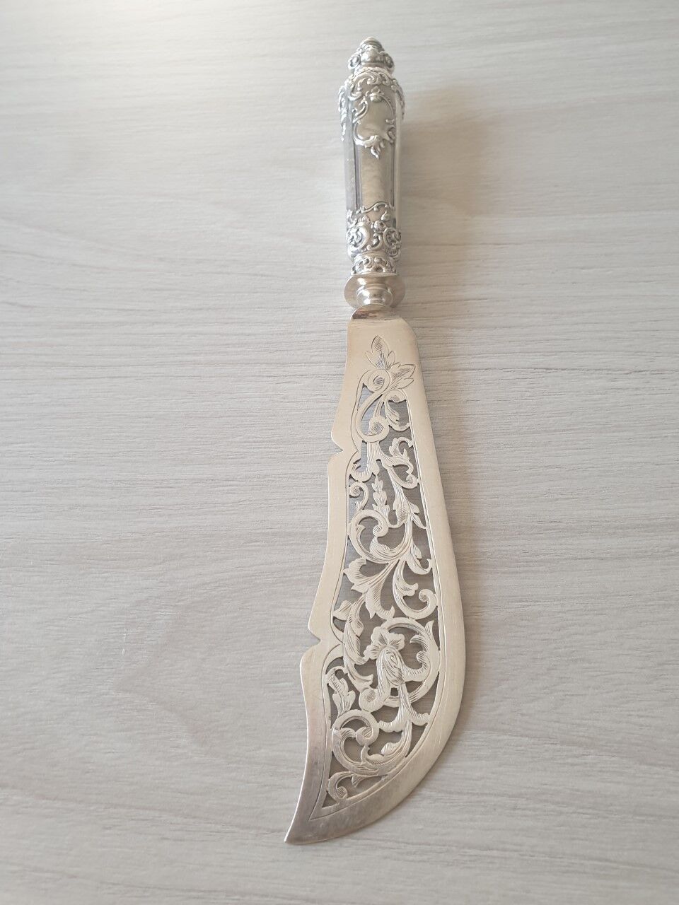 Antique silver metal knife