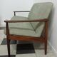 Danish teak 2 seat sofa green upholstery