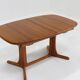 Vintage Danish oval extendable dining table solid teak 1960s