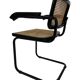 Cesca chair B64 with armrests by Marcel Breuer Design in black