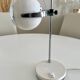Italian adjustable eyeball lamp in chrome and opaline, 1970s.