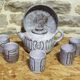 Enamelled ceramic tea set