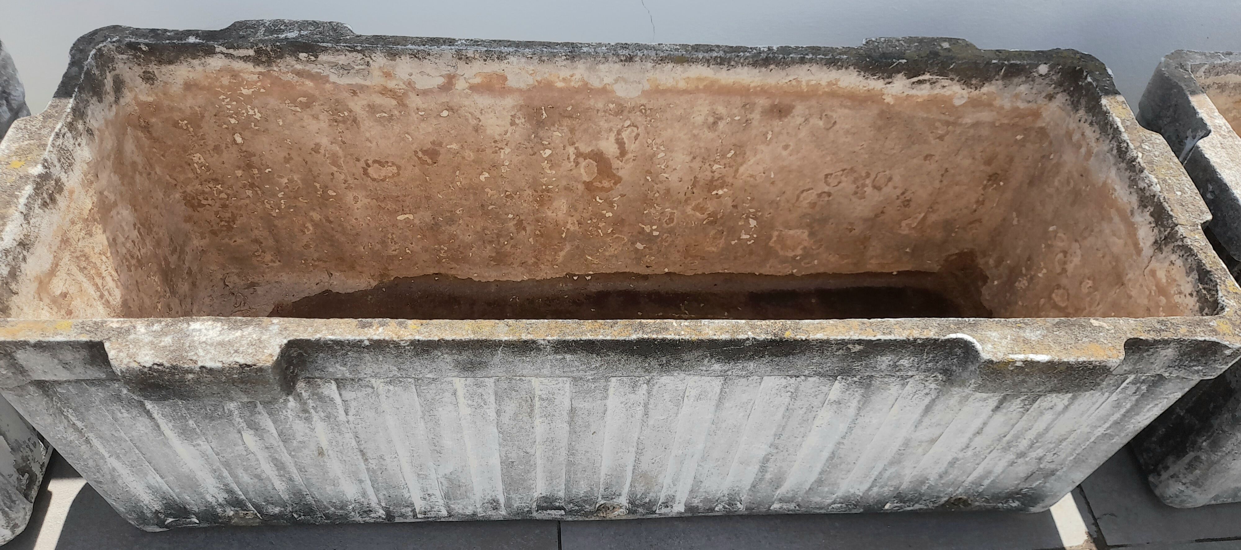 Set of 3 vintage 1960s fiber cement planters