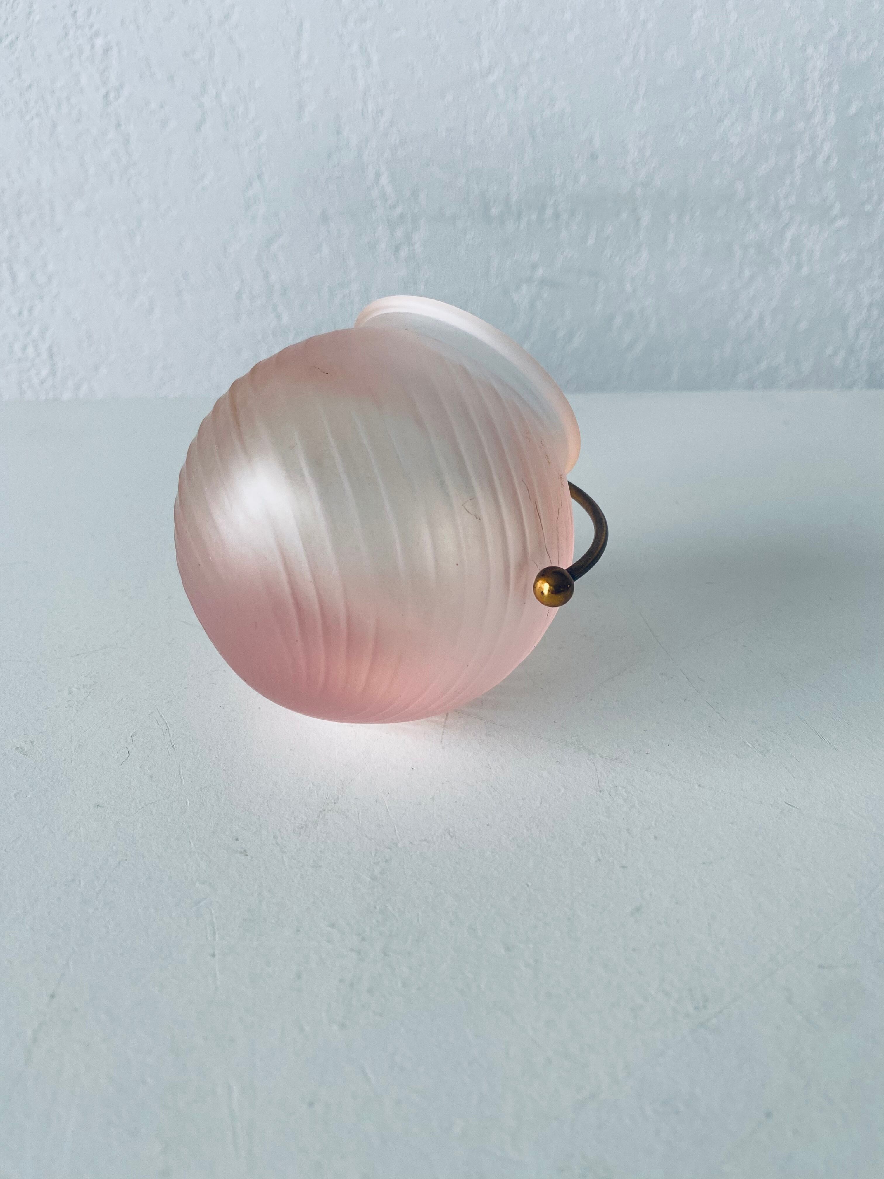 Glass and brass ball ashtray