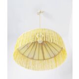 Vintage flared pendant light printed with fringes