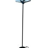 Lampada da terra Anni 70 in Ferro e Vetro di Murano Design Industriale