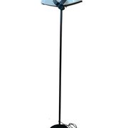 Lampe sur pied des années 70 en fer et verre de Murano, design industriel.