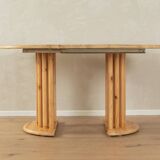 80s extendable Dining Table with wooden struts