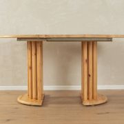 Table de salle à manger extensible des années 80 avec pieds en bois