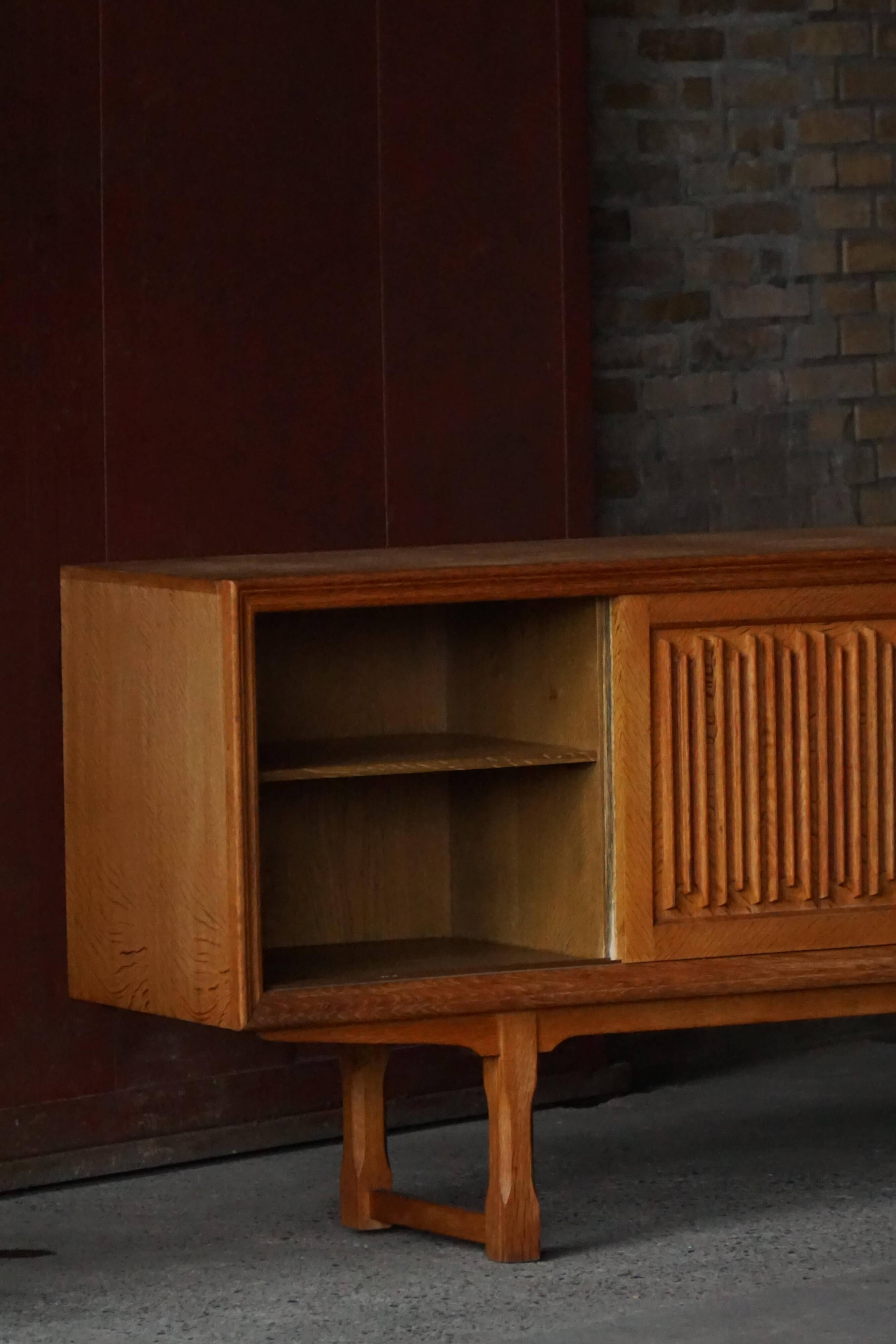 Low oak enfilade by a Danish cabinetmaker, 1960s, mid-century modern.