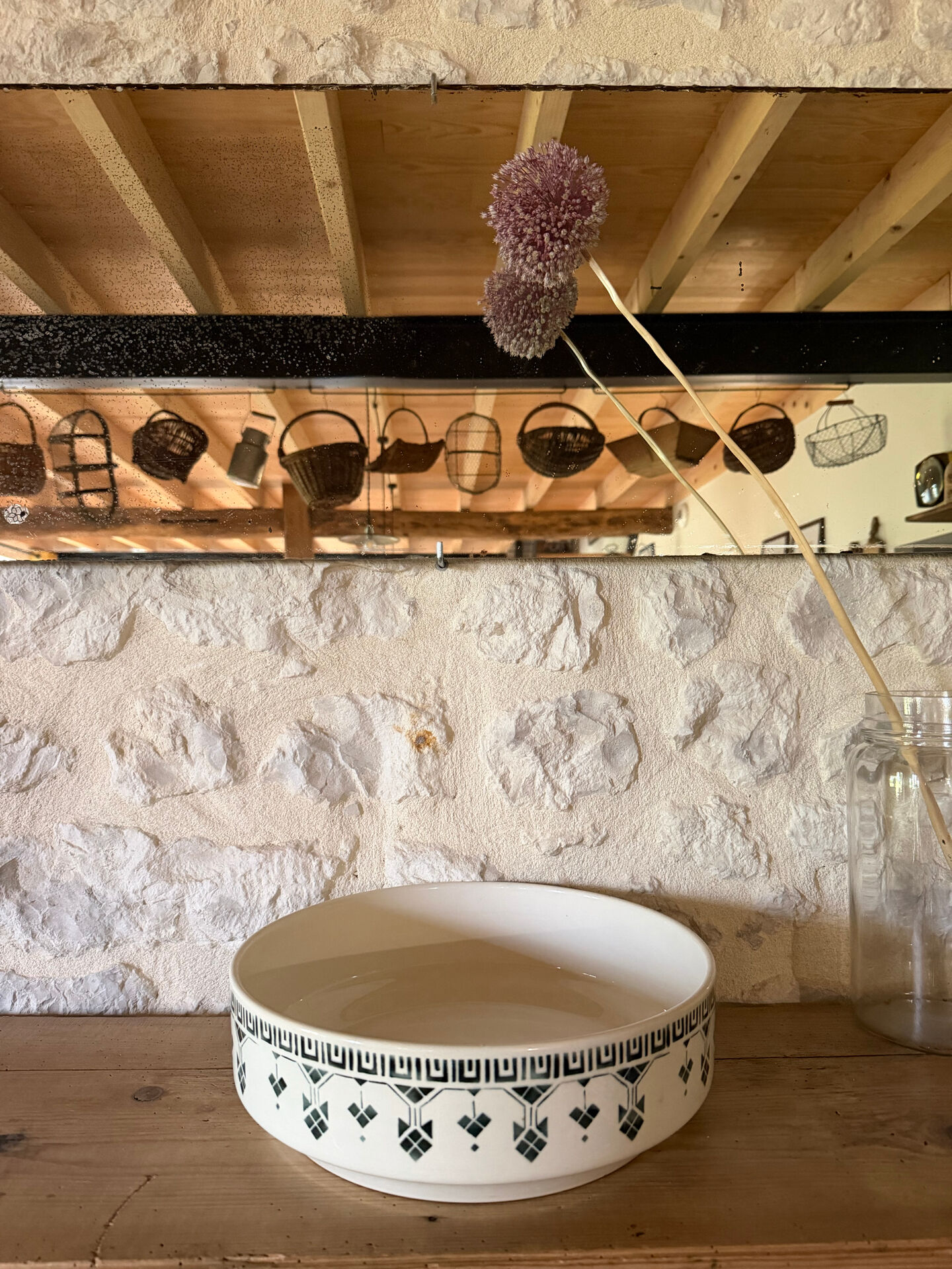 Large earthenware salad bowl